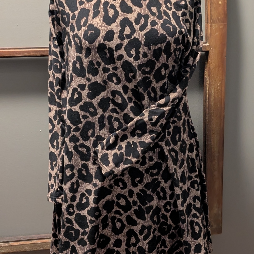 Leopard Print Long Sleeve Dress